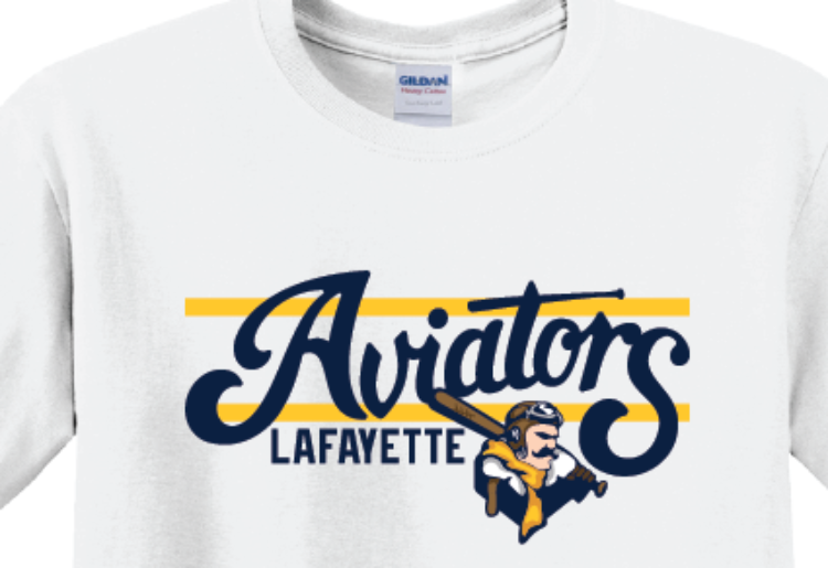 Picture of Aviators Gold Bar Design Long Sleeve - White